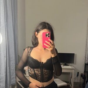 SHEIN Black Lace Mesh Bra Intimates